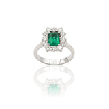 Anello in Oro Bianco con Smeraldo 1.27kt e Diamanti-Anelli-GRANARELLI-14-Gioielleria Granarelli