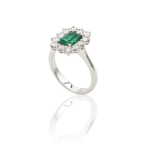 Anello in Oro Bianco con Smeraldo 1.27kt e Diamanti-Anelli-GRANARELLI-14-Gioielleria Granarelli