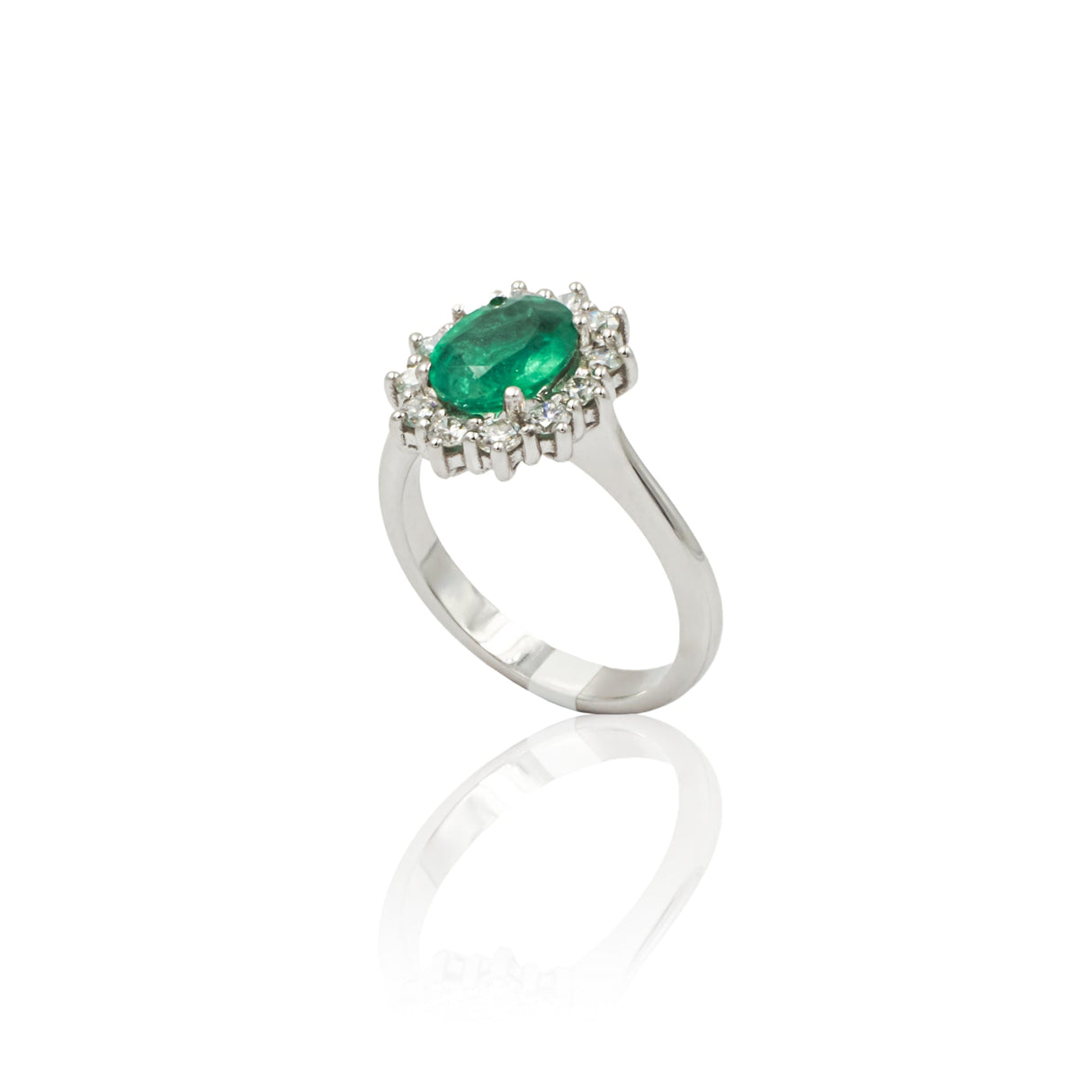 Anello in Oro Bianco con Smeraldo 1.48-Anelli-GRANARELLI-14-Gioielleria Granarelli