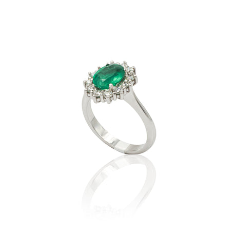 Anello in Oro Bianco con Smeraldo 1.48-Anelli-GRANARELLI-14-Gioielleria Granarelli