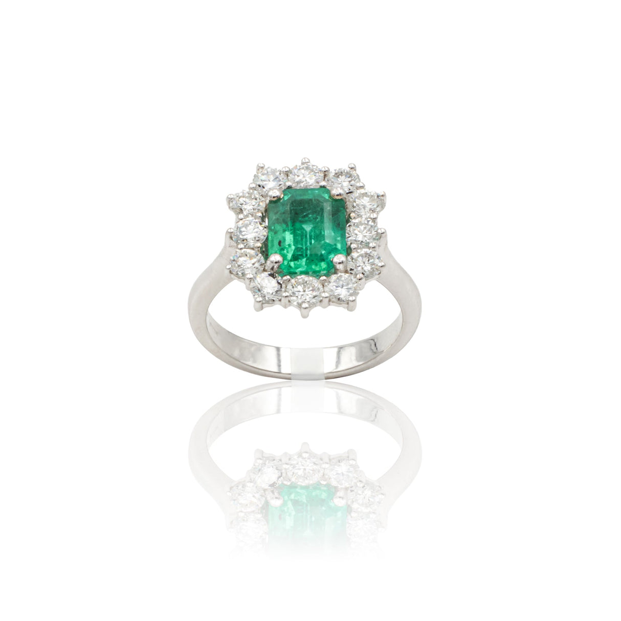 Anello in Oro Bianco con Smeraldo 1.72kt e Diamanti-Anelli-GRANARELLI-14-Gioielleria Granarelli