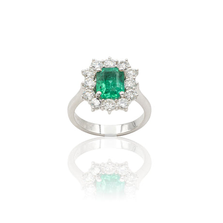 Anello in Oro Bianco con Smeraldo 1.72kt e Diamanti-Anelli-GRANARELLI-14-Gioielleria Granarelli