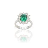 Anello in Oro Bianco con Smeraldo 2.17kt e Diamanti-Anelli-GRANARELLI-14-Gioielleria Granarelli
