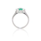 Anello in Oro Bianco con Smeraldo e Diamanti-Anelli-GRANARELLI- [SKU] -Gioielleria Granarelli