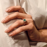 Anello in Oro Bianco con Smeraldo e Diamanti-Anelli-GRANARELLI- [SKU] -Gioielleria Granarelli