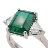 Anello in Oro Bianco con Smeraldo e Diamanti-Anelli-GRANARELLI- [SKU] -Gioielleria Granarelli