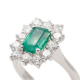 Anello in Oro Bianco con Smeraldo e Diamanti-Anelli-GRANARELLI- [SKU] -Gioielleria Granarelli