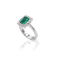 Anello in Oro Bianco con Smeraldo e Diamanti-Anelli-GRANARELLI- [SKU] -Gioielleria Granarelli