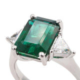Anello in Oro Bianco con Smeraldo e Diamanti-Anelli-GRANARELLI- [SKU] -Gioielleria Granarelli