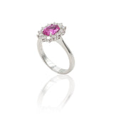 Anello in Oro Bianco con Zaffiro Rosa ovale 1.34kt-Anelli-GRANARELLI-14-Gioielleria Granarelli