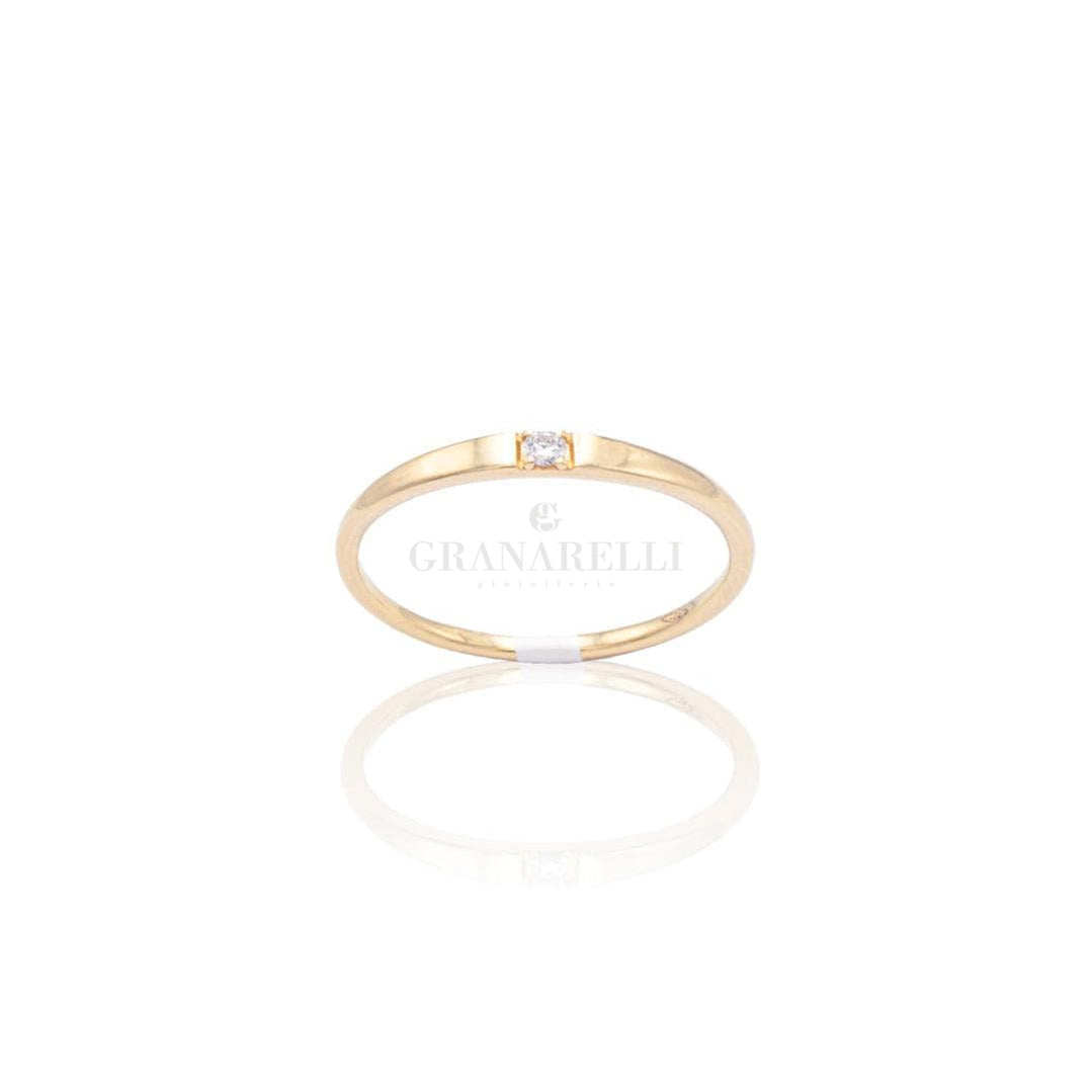 Anello in Oro Giallo con Diamante-Anelli-CRIVELLI- [SKU] -Gioielleria Granarelli