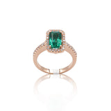 Anello in Oro Rosa con Smeraldo e Diamanti-Anelli-GRANARELLI- [SKU] -Gioielleria Granarelli