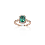 Anello in Oro Rosa con Smeraldo e Diamanti-Anelli-GRANARELLI- [SKU] -Gioielleria Granarelli