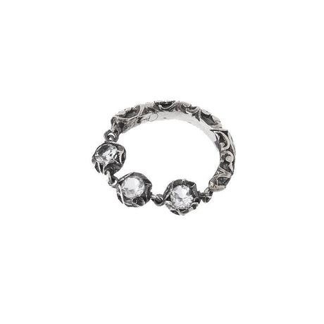 Anello intagliato con tre pietre-Anelli-MARIA E LUISA JEWELS- [SKU] -Gioielleria Granarelli
