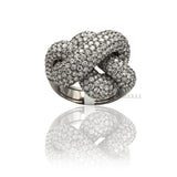 Anello intreccio con Diamanti in Oro Bianco brunito-Anelli-GRANARELLI-Gioielleria Granarelli