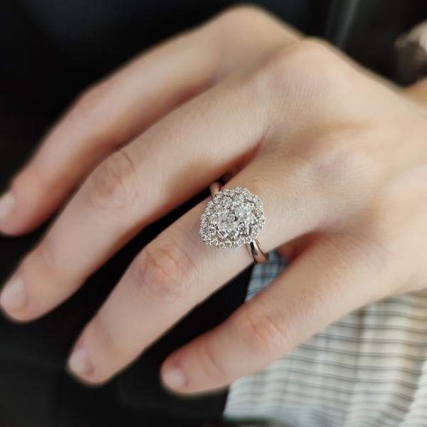 Anello Crivelli Goccia con diamanti oro bianco 000-4008NS