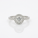Anello Brillante Solitario Halo 0.80kt GIA
