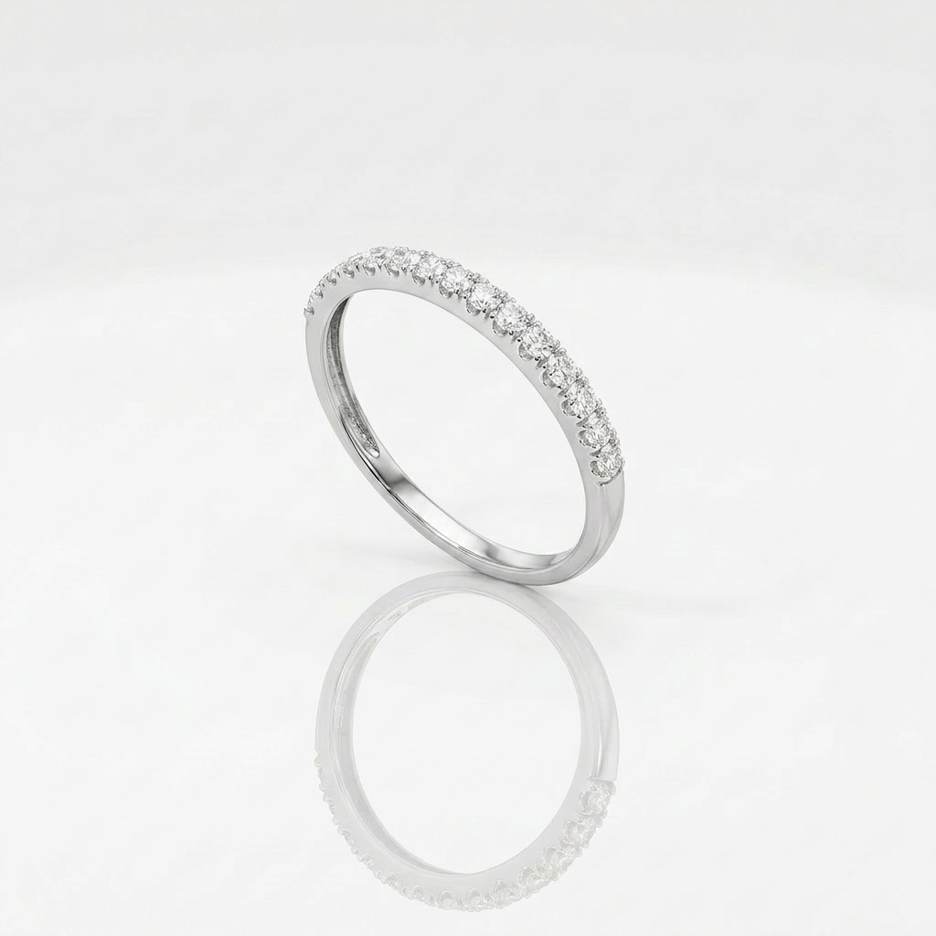 Anello Fedina Light in Oro Bianco e Diamanti 0.27