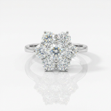 Anello Fiore in Oro Bianco 18kt con Diamanti Naturali 1,72ct