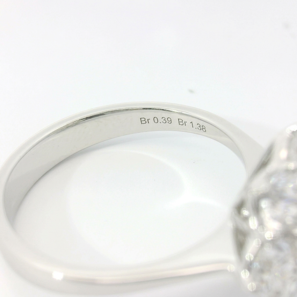 Anello Fiore in Oro Bianco 18kt con Diamanti Naturali 1,77ct