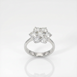 Anello Fiore in Oro Bianco 18kt con Diamanti Naturali 2,29ct