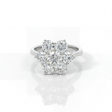 Anello Fiore in Oro Bianco 18kt con Diamanti Naturali 2,29ct