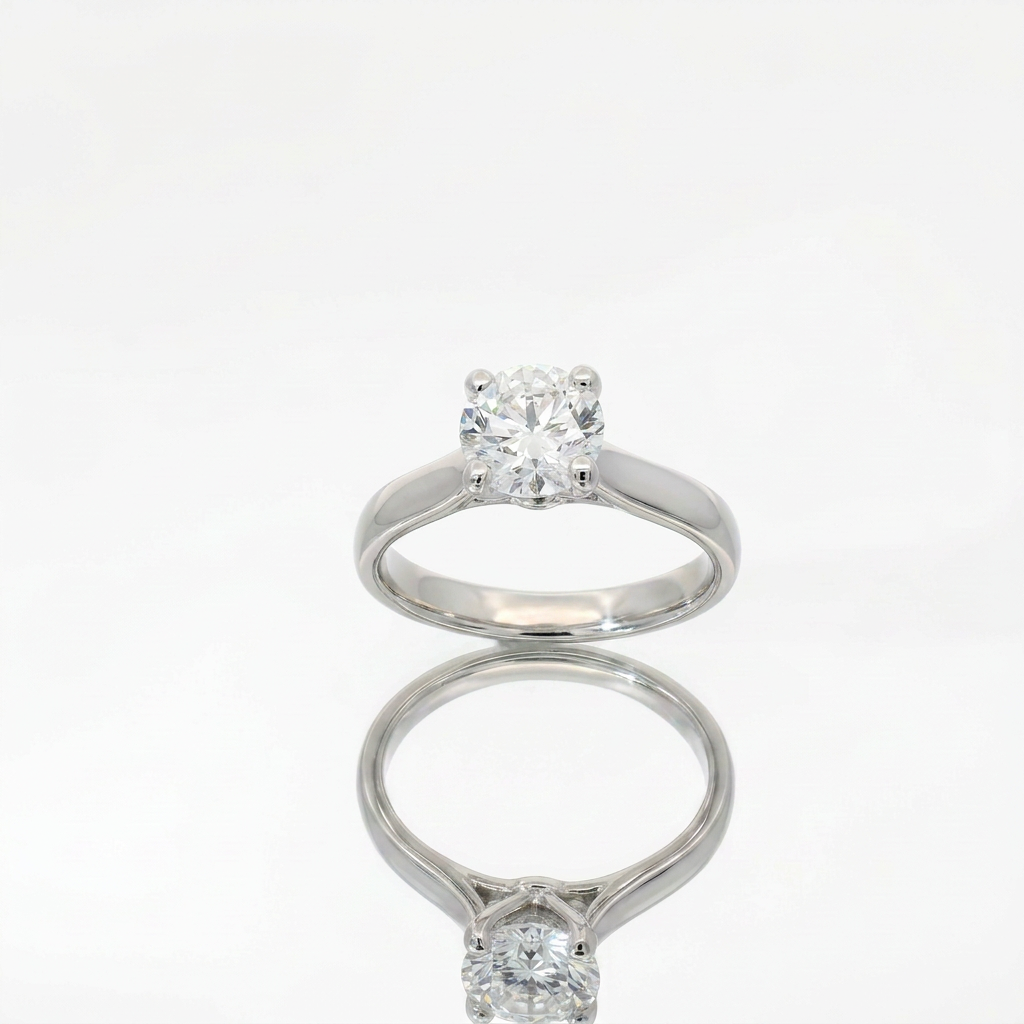 Anello Solitario in Oro Bianco 1.29 kt GIA