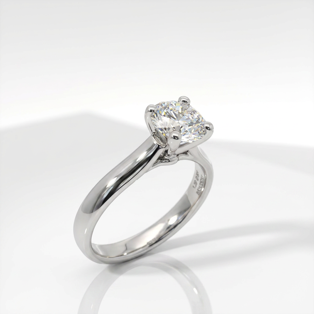 Anello Solitario in Oro Bianco 1.29 kt GIA