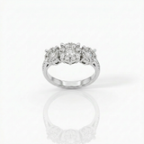 Anello Trilogy Illusione in Oro Bianco e Diamanti ct 0.85
