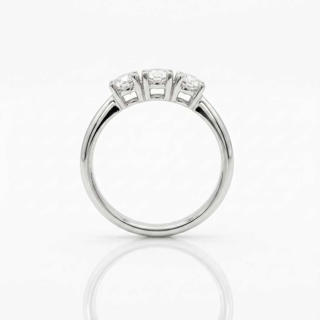 Anello Trilogy  Oro bianco 0,90ct certificate GIA