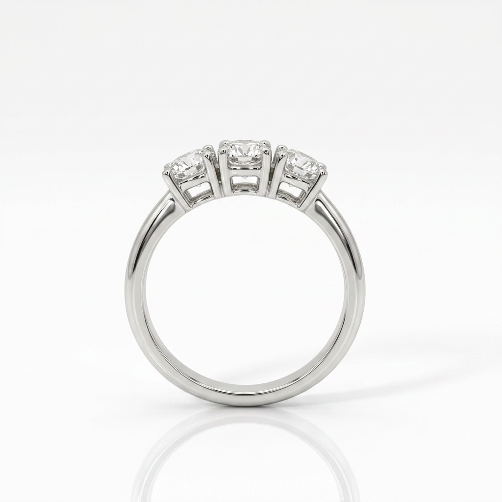 Anello Trilogy Oro bianco 1,21ct  certificate GIA