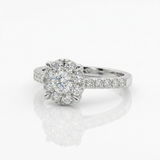 Anello illusione in oro bianco e Diamanti | Pietra Centrale 0,30ct