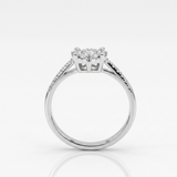 Anello illusione in oro bianco e Diamanti| Pietra Centrale 0,20ct