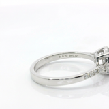 Anello illusione in oro bianco e Diamanti| Pietra Centrale 0,20ct