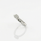 Anello illusione in oro bianco e Diamanti | Pietra Centrale 0,05ct