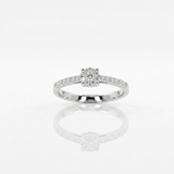 Anello illusione in oro bianco e Diamanti | Pietra Centrale 0,05ct