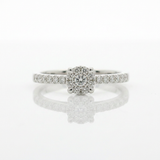 Anello illusione in oro bianco e Diamanti | Pietra Centrale 0,10ct