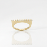 Anello in Oro Giallo 9kt e Diamanti Bianchi