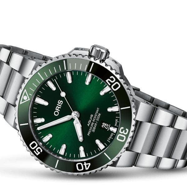 Aquis Date Verde 41,5 mm-Orologi-ORIS- [SKU] -Gioielleria Granarelli