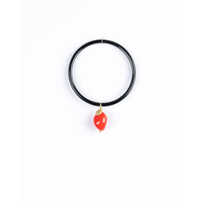 Bracciale Rigido Corno con Pietra Rossa-Bracciali-AMLÈ-Gioielleria Granarelli