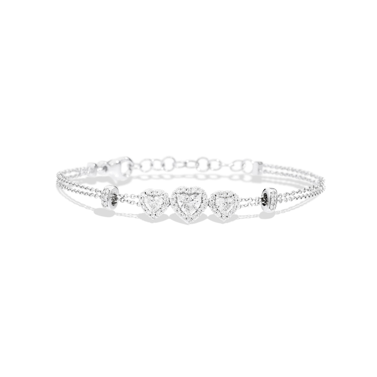 King Charles bracelet with heart-cut diamonds