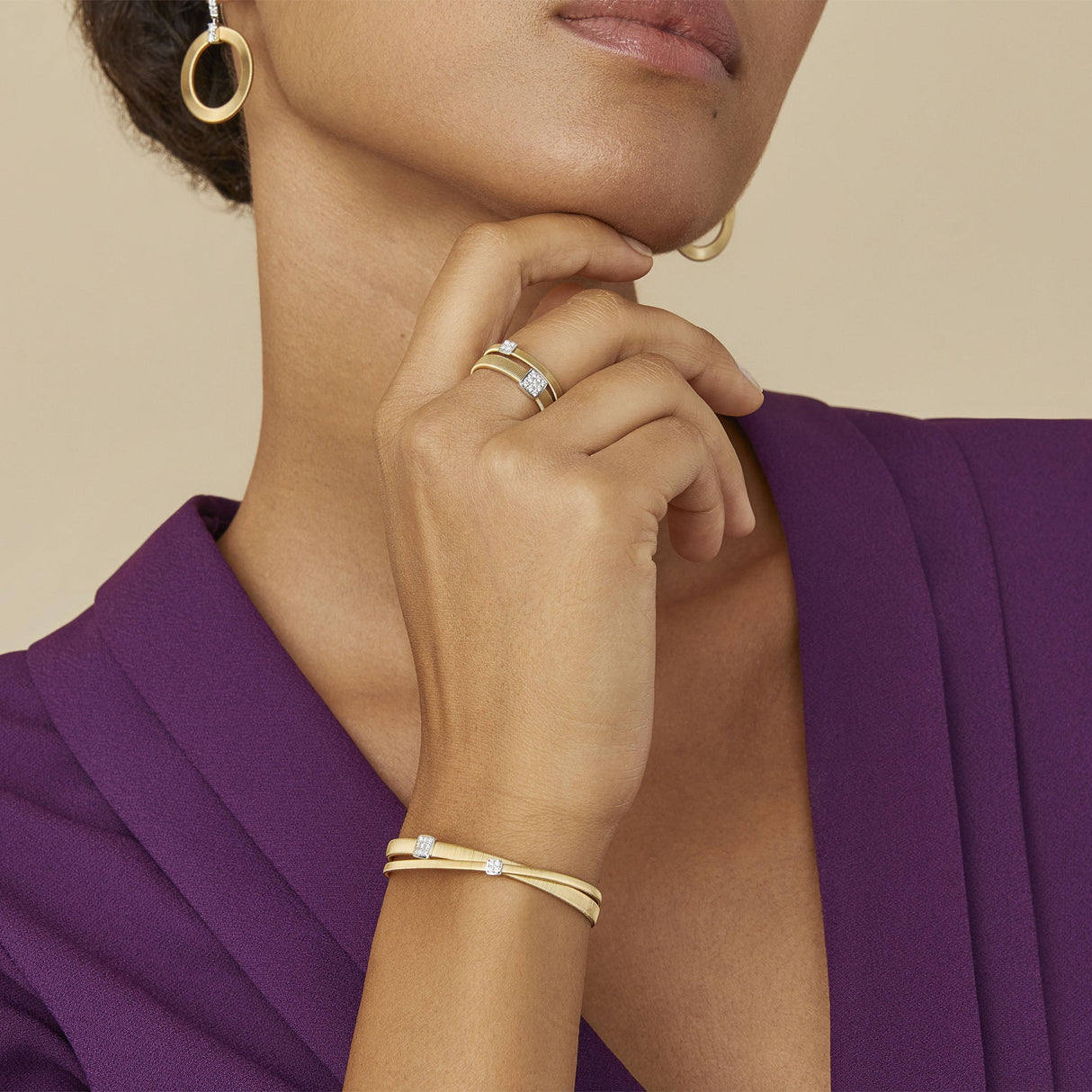 Bracciale Marco Bicego Masai 2 Fili Oro Giallo e Diamanti