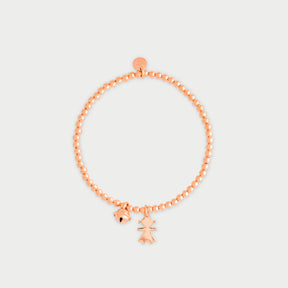 BRACCIALETTO A PALLINI ELASTICO CON CIONDOLO BIMBA, ROSA-Bracciali-RUE DES MILLE-Gioielleria Granarelli
