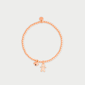 BRACCIALETTO A PALLINI ELASTICO CON CIONDOLO BIMBO, ROSA-Bracciali-RUE DES MILLE-Gioielleria Granarelli