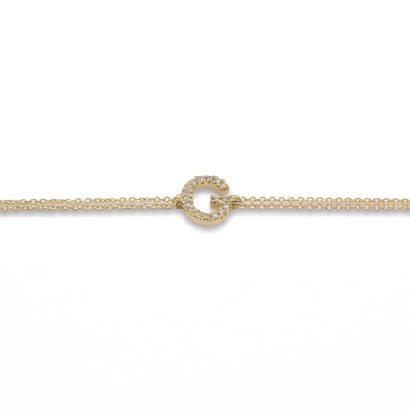 Bracciale Lettera G Di Diamanti In Oro Giallo-Bracciali-GioGio-Gioielleria Granarelli