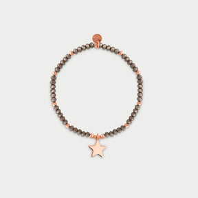 Bracciale elastico micro pietre e ciondolo stella oro rosa-Bracciali-RUE DES MILLE-Gioielleria Granarelli