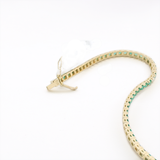 Bracciale Tennis Oro Giallo, Smeraldi 3,17kt e Spot Diamanti 0.33kt