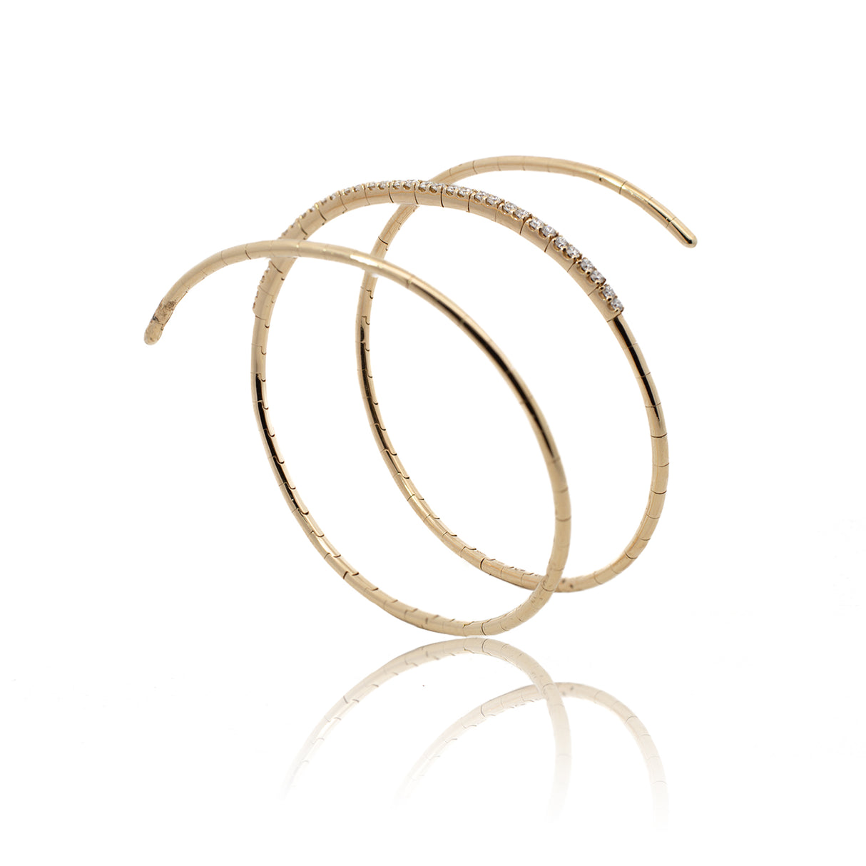 Bangle bracciale molla oro rosa e brillanti
