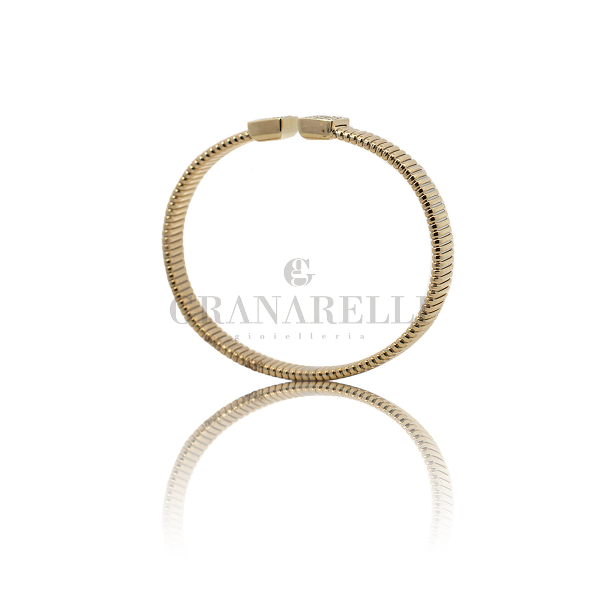 Tubogas bracelet with yellow gold diamonds
