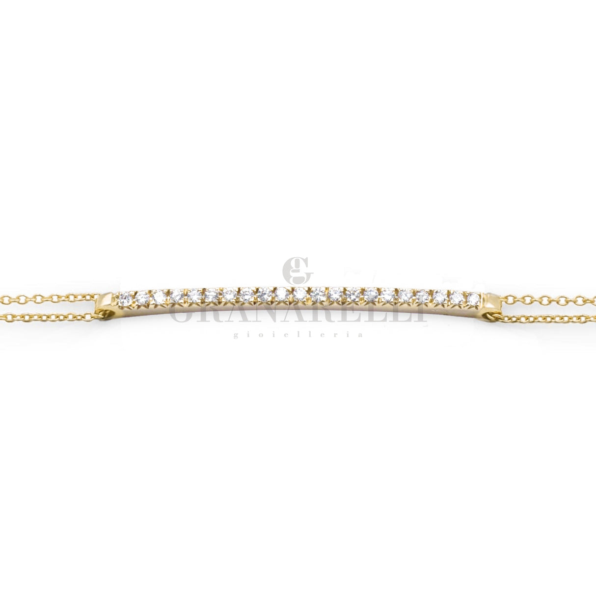 Bracciale barretta Media diamanti Bianchi oro Giallo